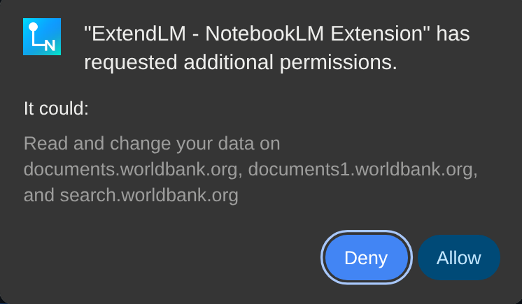 Extend Import ExtendLM - NotebookLM Extension